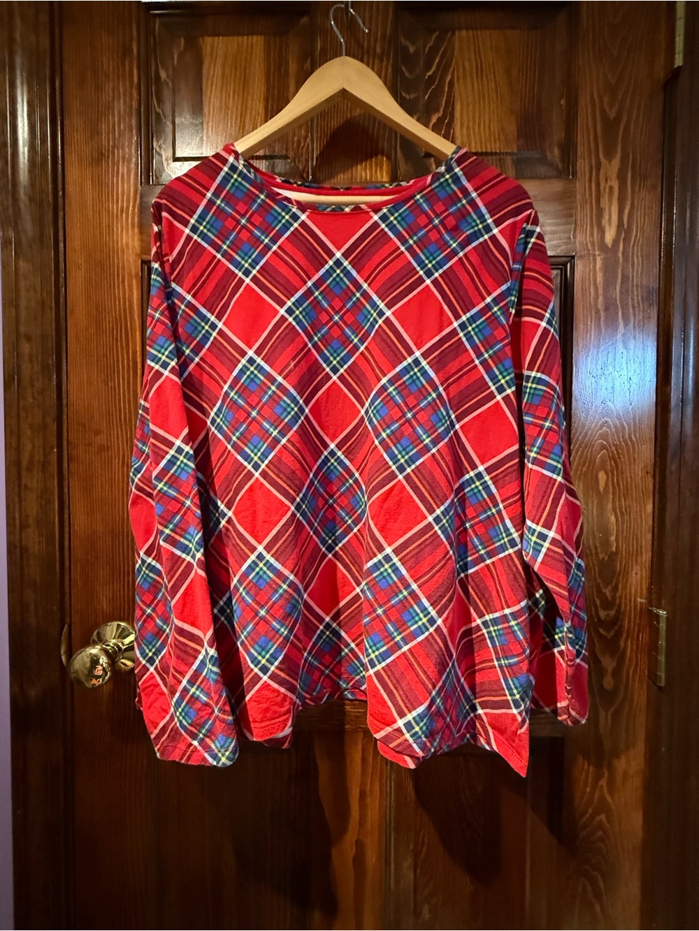 Talbots Red Plaid Long-Sleeve Tee